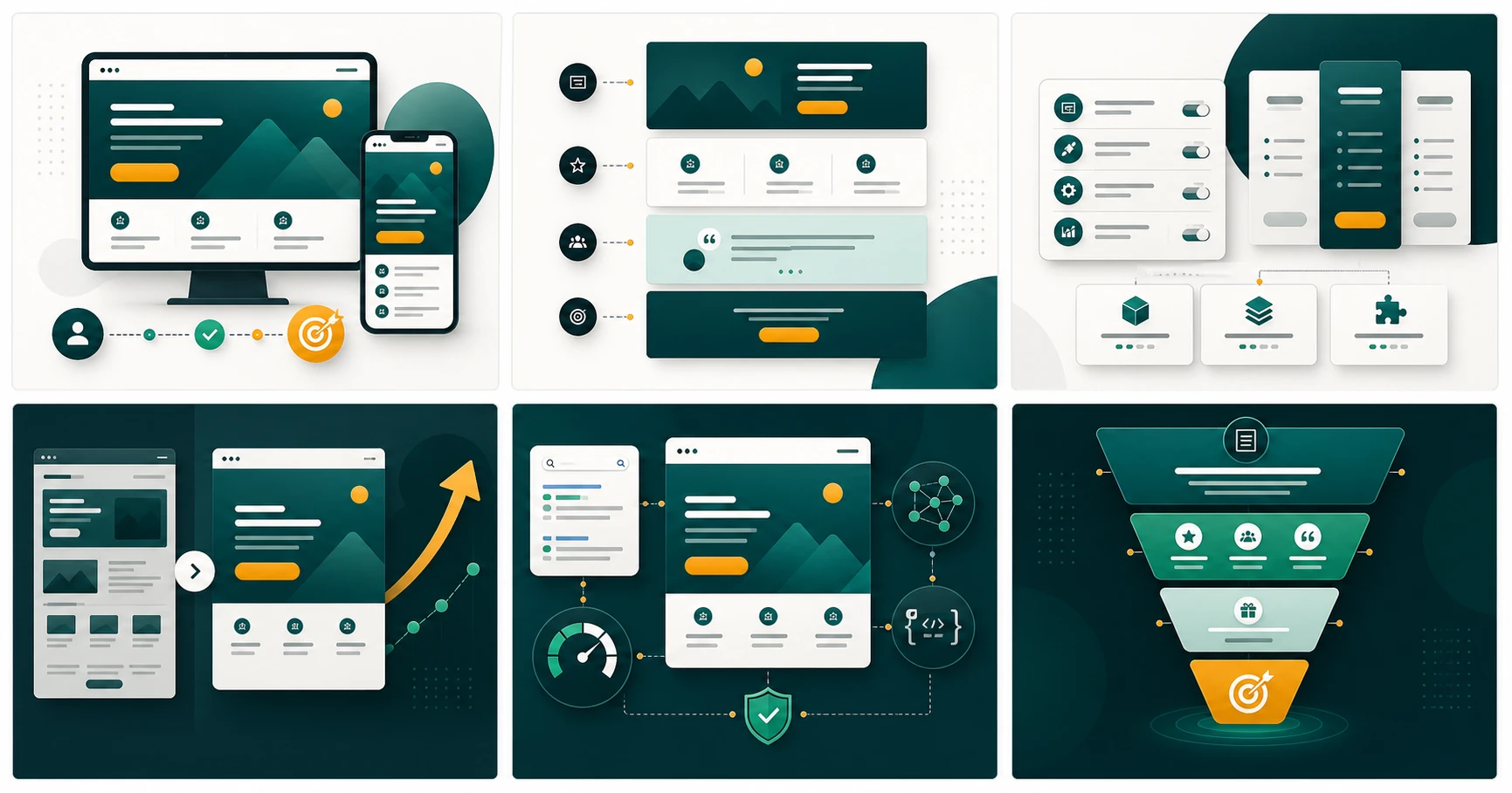 Ilustrasi struktur landing page high conversion dari headline sampai CTA
